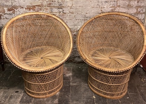 Pair vintage rattan - pair,