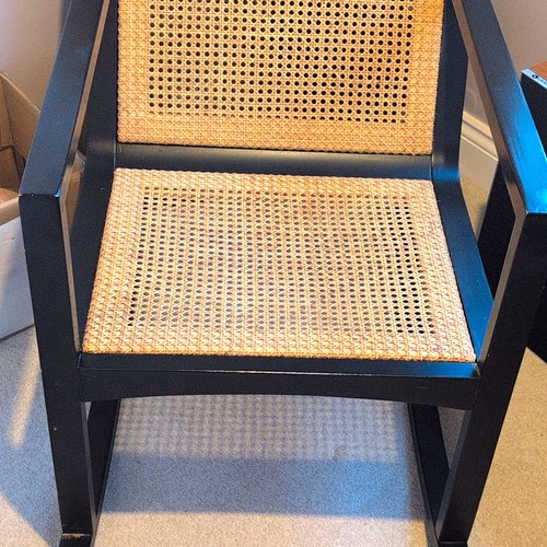 Dunelm black wood rattan - black,