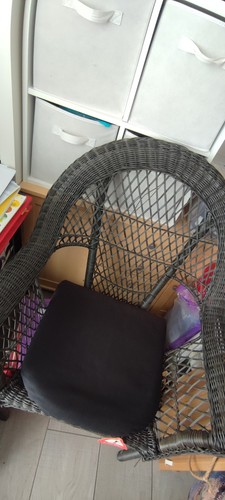 Wicker armchair with black - with,