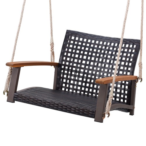 Rattan porch swing - porch, patio