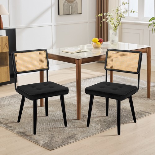 Set rattan dining chairs - of,