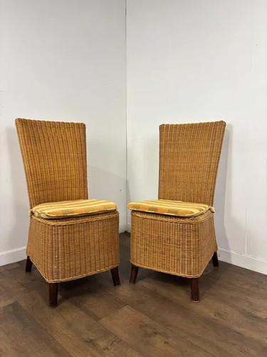 Pair contemporary wicker - of,