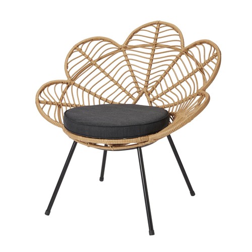 Accent chair rattan effect - chair,
