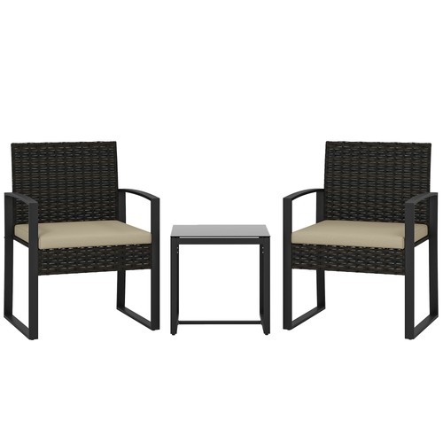 Outsunny rattan bistro set 3 - bistro, set,