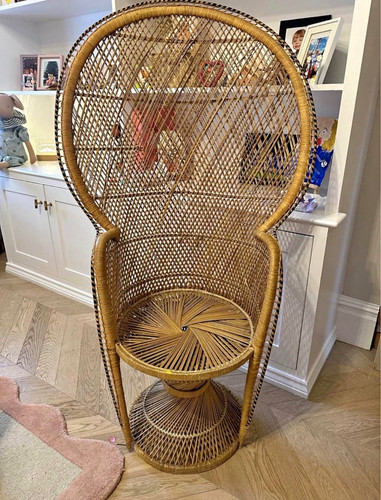 Brown rattan peacock chair - brown,