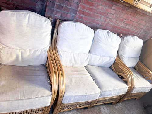 Beige rattan wicker - beige, set