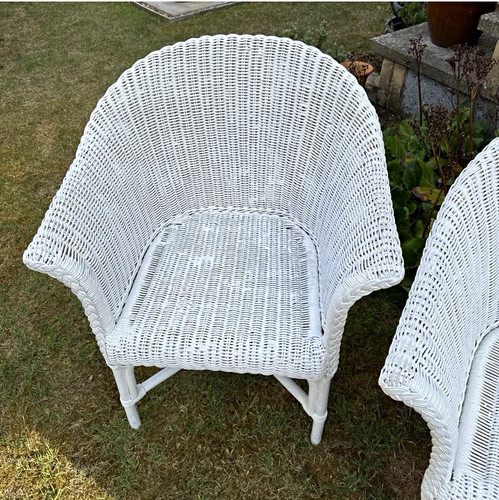 White wicker garden chair - white,