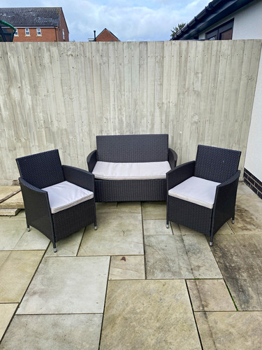 Piece grey rattan - 3-piece, rattan/wicker