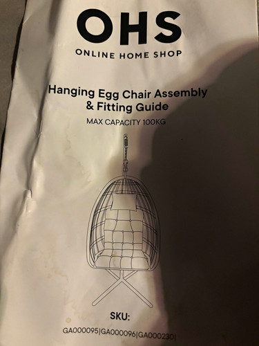 Ohs hanging egg chair grey - hanging,