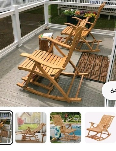 Bamboo rocking chair - bamboo, chair.