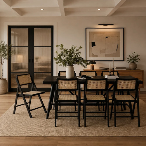 Blonde rattan dining - blonde,