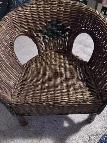 Brown wicker rattan accent - brown,