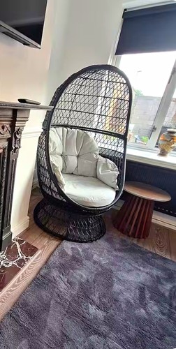 Black rattan wicker - rattan/wicker, hanging