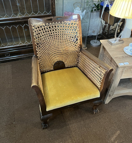 Vintage dark wood - dark, rattan