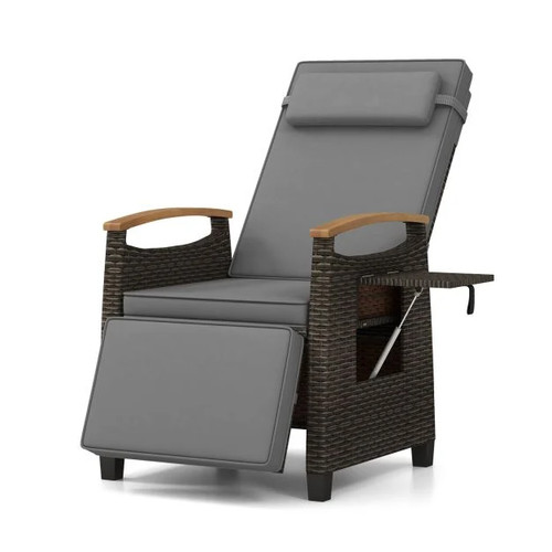 Patio wicker recliner chair - patio,