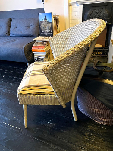 Wicker floor chair white - wicker,