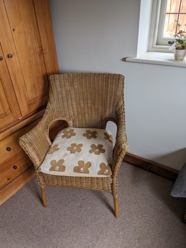 Pair vintage wicker rattan - pair,