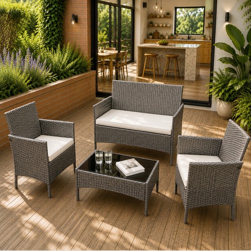 4piece rattan garden set - 4piece,