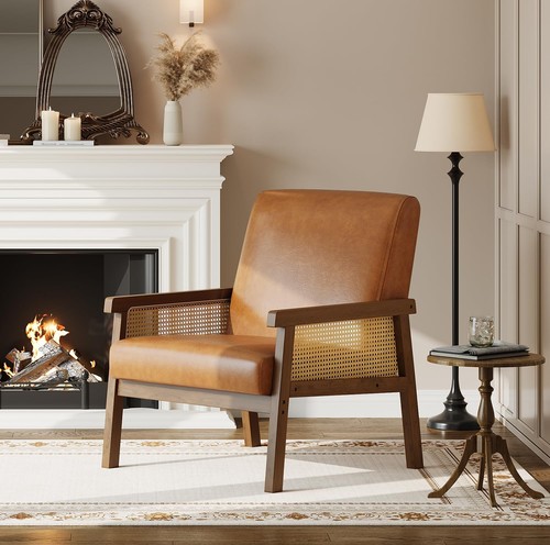 Rattan accent chair with pad - rattan,