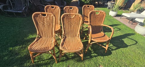 Palecek wicker chair set - set, 6