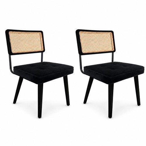 Set rattan dining chairs - of, 2