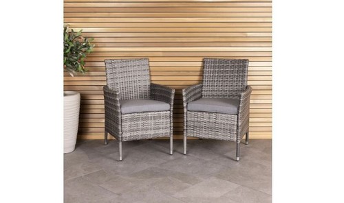Pair rattan dining chairs - pair, of