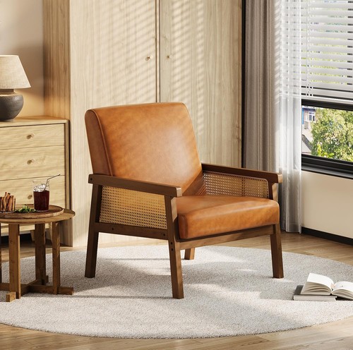 Rattan accent chair with - with, pad